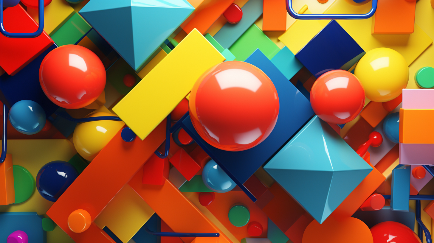 Colorful abstract geometric shapes representing creativity and innovation