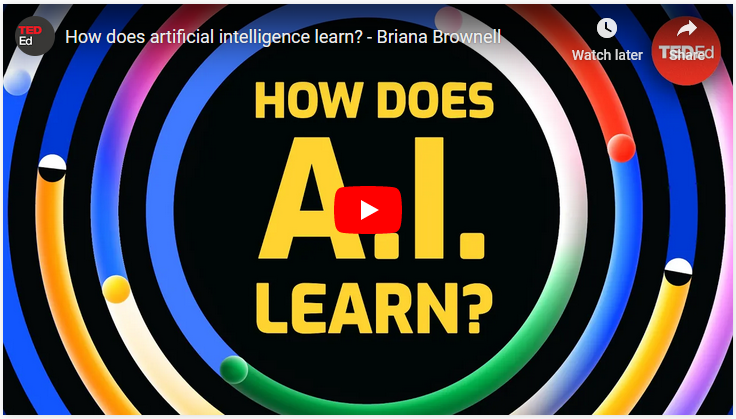 screenshot of the title screen of a video on AI featuring an abstract illustrated design.
